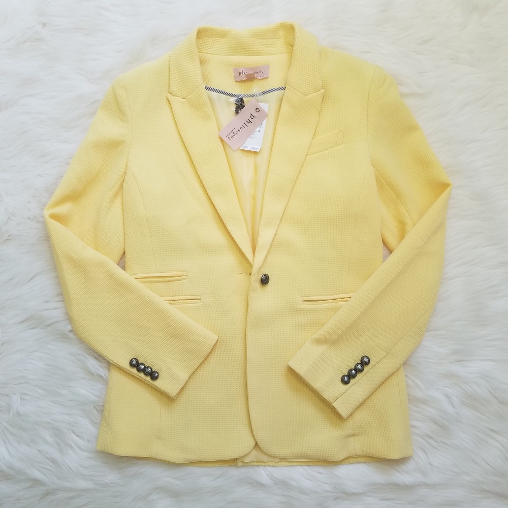 Philosophy Yellow Womens Jacket / Blazer Size 4